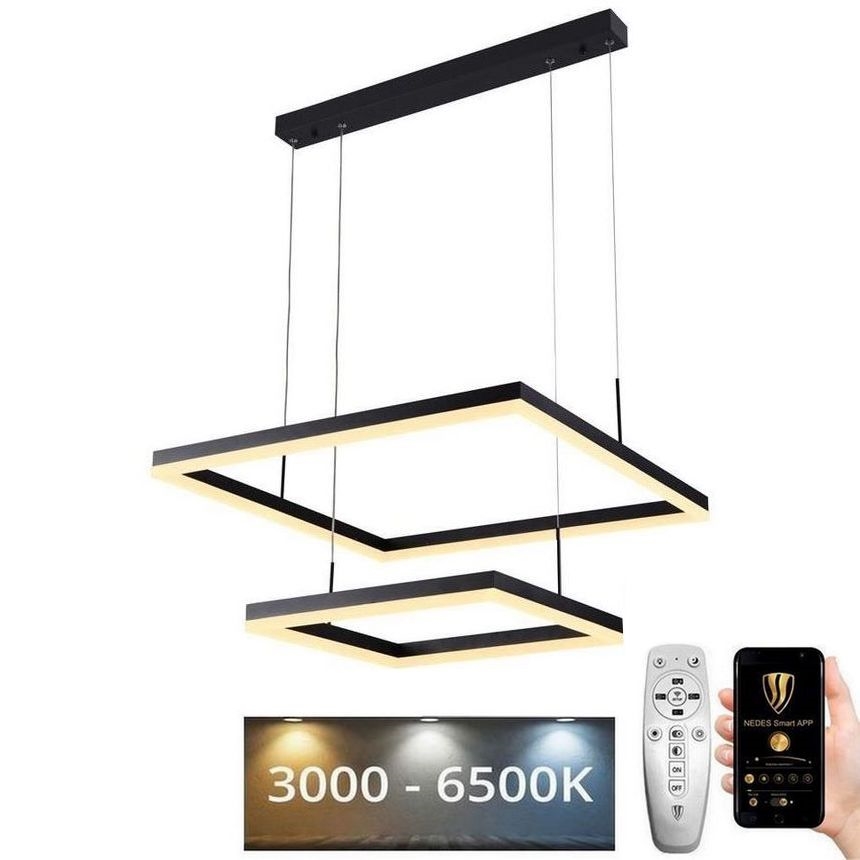 LED Stmievateľný luster na lanku LED/90W/230V 3000-6500K + diaľkové ovládanie