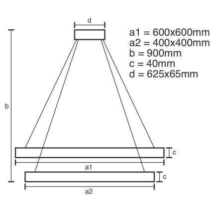 LED Stmievateľný luster na lanku LED/90W/230V 3000-6500K + diaľkové ovládanie