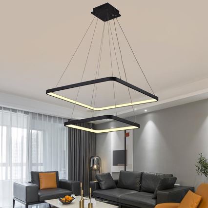 LED Stmievateľný luster na lanku LED/90W/230V 3000-6500K + diaľkové ovládanie