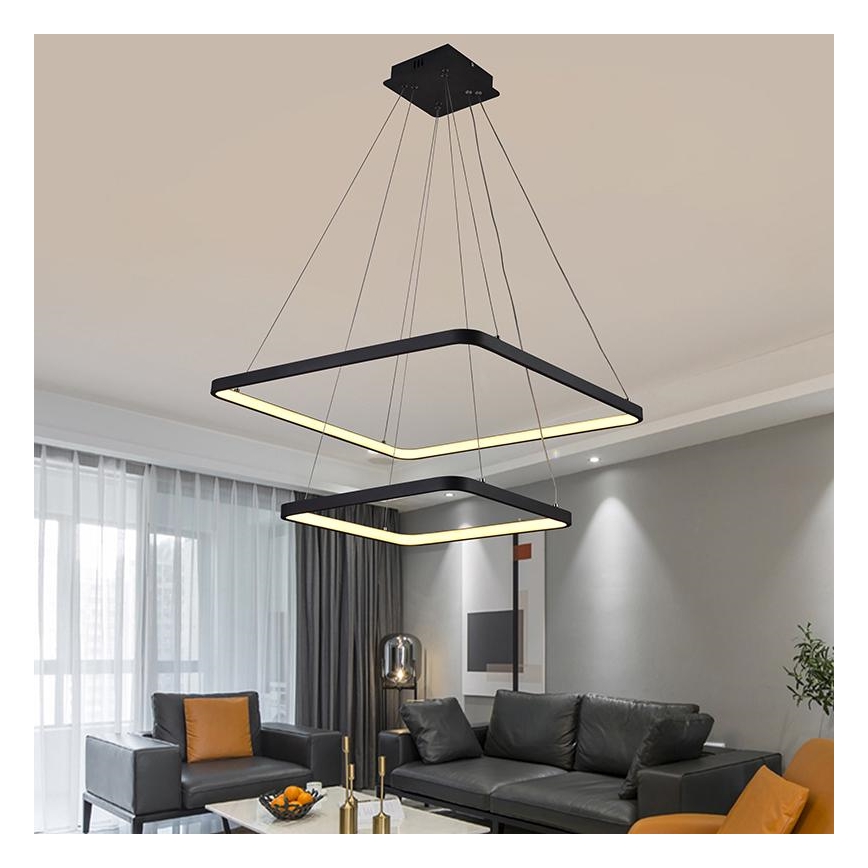 LED Stmievateľný luster na lanku LED/90W/230V 3000-6500K + diaľkové ovládanie