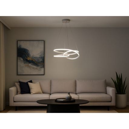 LED stmievateľný závesný luster na lanku LED/90W/230V 3000-6500K pr. 47 cm + diaľkové ovládanie