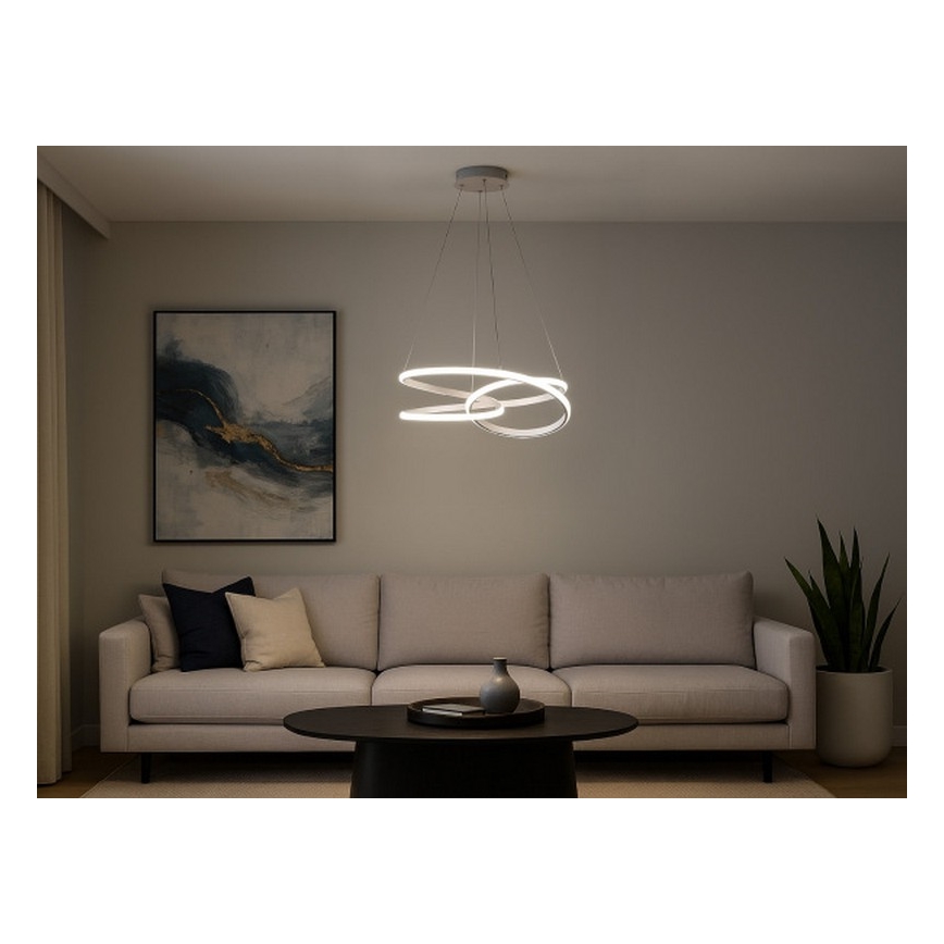 LED stmievateľný závesný luster na lanku LED/90W/230V 3000-6500K pr. 47 cm + diaľkové ovládanie