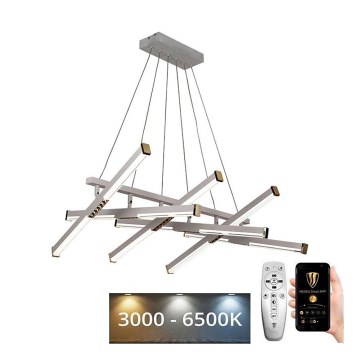 LED Stmievateľný luster na lanku LED/90W/230V 3000-6500K pr. 80 cm + diaľkové ovládanie