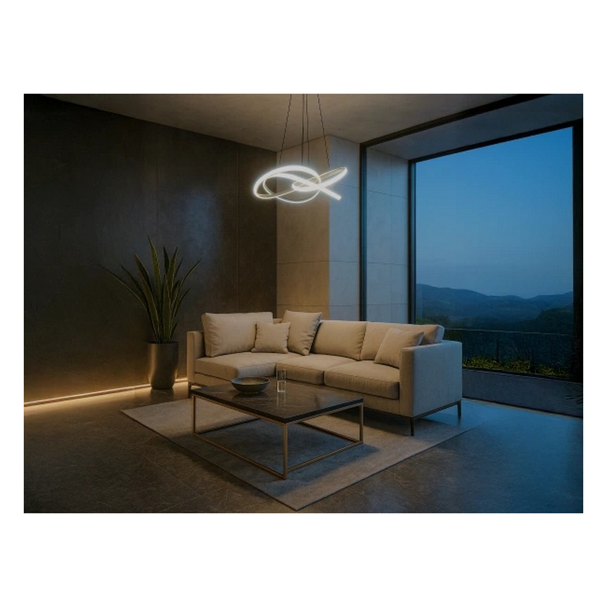 LED stmievateľný luster na lanku LED/95W/230V 3000-6500K pr. 57 cm + diaľkové ovládanie