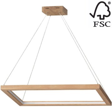 LED Stmievateľný luster na lanku LEGNO LED/31,5W/230V dub – FSC certifikované