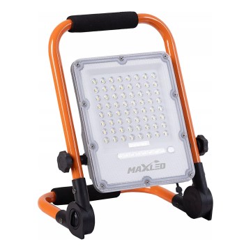 LED stmievateľný nabíjateľný reflektor so statívom LED/100W/3,2V 4500K 10000 mAh IP65 oranžový