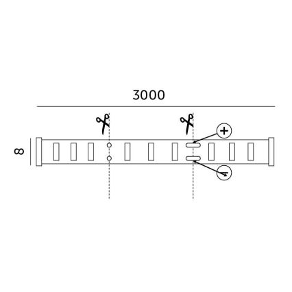 LED Stmievateľný pásik LED/25W/230V 3m 4000K