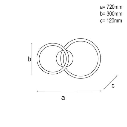 LED stmievateľný prisadený luster LED/110W/230V 3000-6500K + diaľkové ovládanie