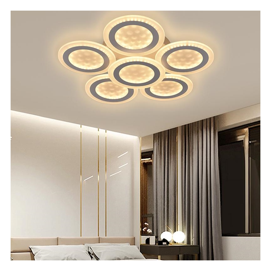LED Stmievateľný prisadený luster LED/125W/230V 3000-6500K + diaľkové ovládanie