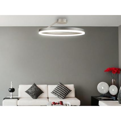 LED Stmievateľný prisadený luster LED/40W/230V 3000-6500K matný chróm + diaľkové ovládanie