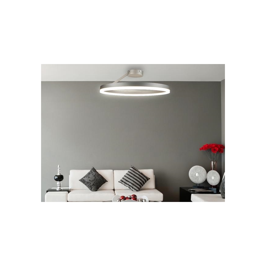 LED Stmievateľný prisadený luster LED/40W/230V 3000-6500K matný chróm + diaľkové ovládanie