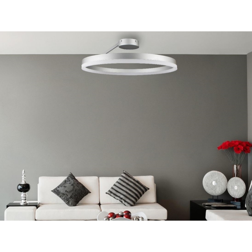 LED Stmievateľný prisadený luster LED/40W/230V 3000-6500K matný chróm + diaľkové ovládanie