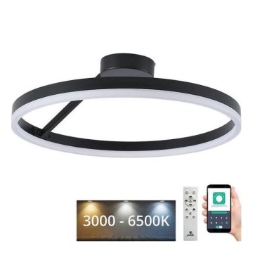 LED Stmievateľný prisadený luster LED/40W/230V 3000-6500K čierna + diaľkové ovládanie