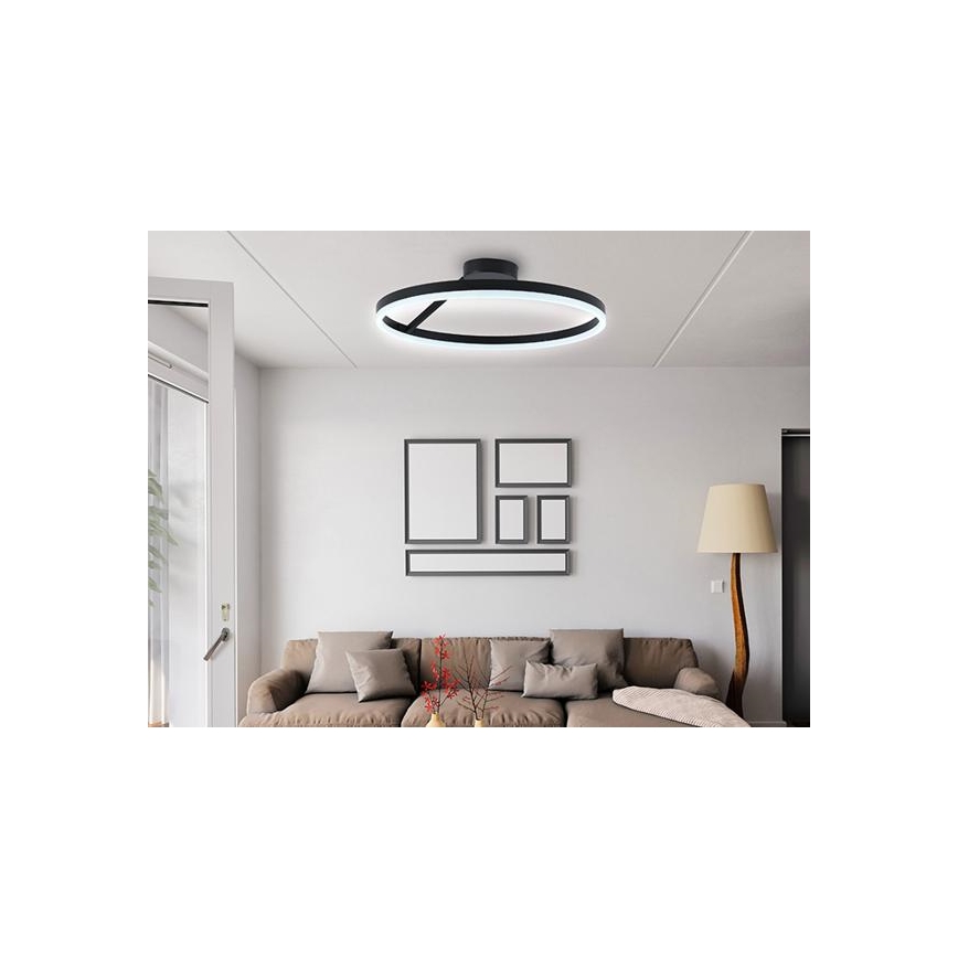 LED Stmievateľný prisadený luster LED/40W/230V 3000-6500K čierna + diaľkové ovládanie