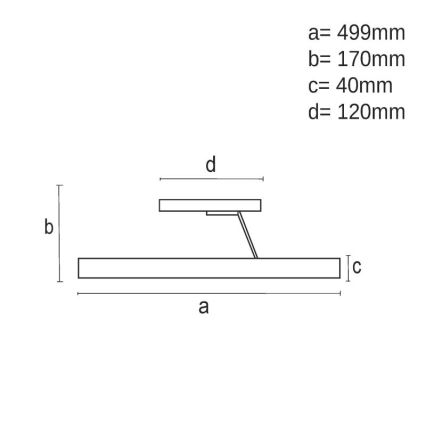LED Stmievateľný prisadený luster LED/40W/230V 3000-6500K čierna + diaľkové ovládanie