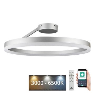 LED Stmievateľný prisadený luster LED/40W/230V 3000-6500K matný chróm + diaľkové ovládanie