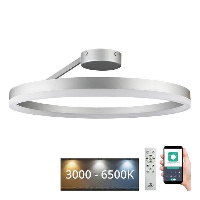 LED Stmievateľný prisadený luster LED/40W/230V 3000-6500K matný chróm + diaľkové ovládanie
