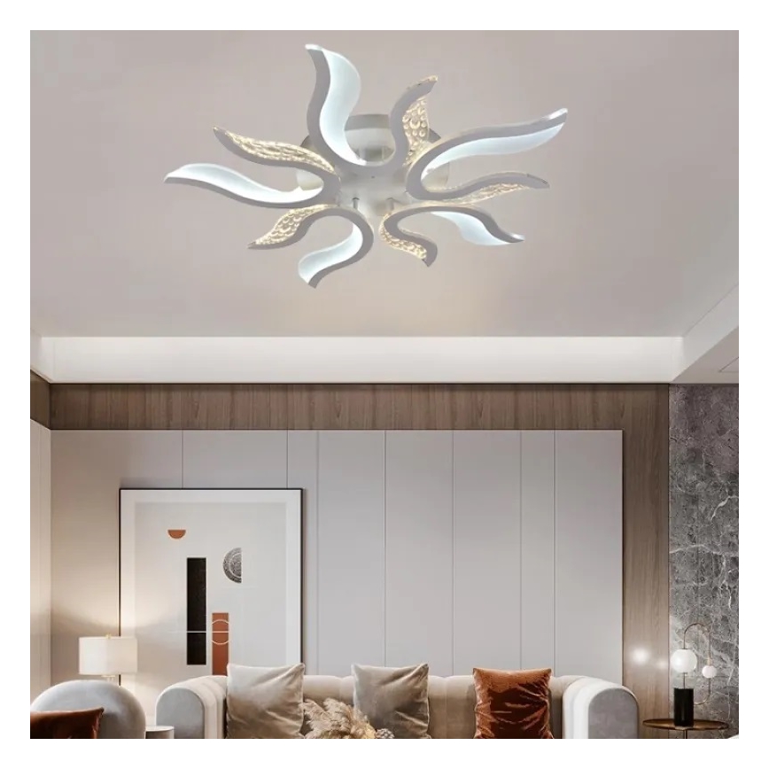 LED Stmievateľný prisadený luster LED/65W/230V 3000-6500K biela + diaľkové ovládanie