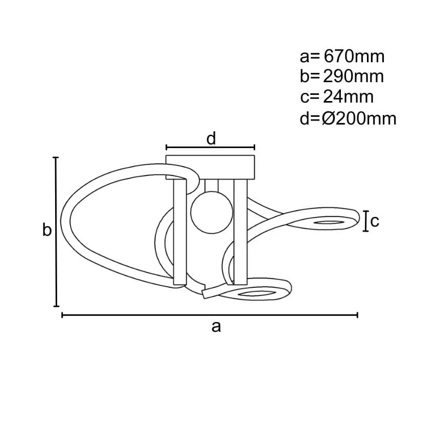 LED Stmievateľný prisadený luster LED/70W/230V 3000-6500K + diaľkové ovládanie
