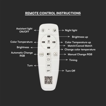 LED Stmievateľný prisadený luster LED/70W/230V 3000-6500K + diaľkové ovládanie