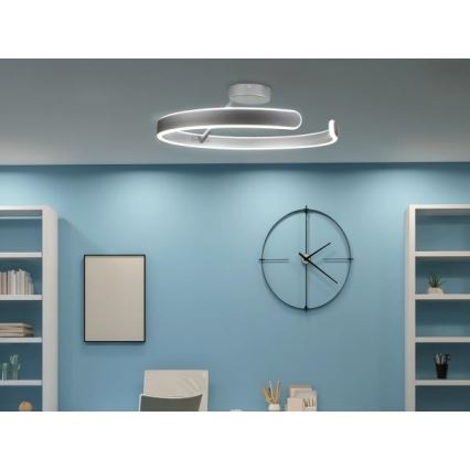 LED Stmievateľný prisadený luster LED/72W/230V 3000-6500K matný chróm + diaľkové ovládanie