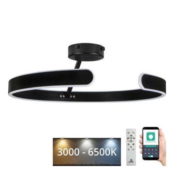 LED Stmievateľný prisadený luster LED/72W/230V 3000-6500K čierna + diaľkové ovládanie