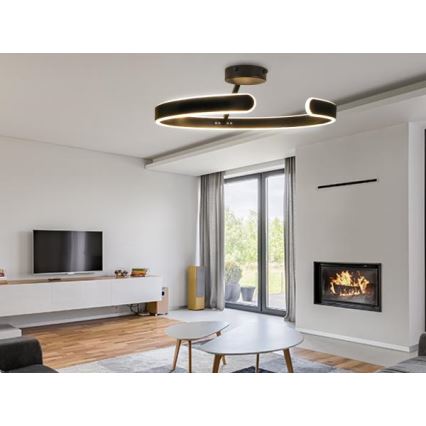 LED Stmievateľný prisadený luster LED/72W/230V 3000-6500K čierna + diaľkové ovládanie
