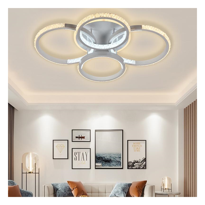 LED Stmievateľný prisadený luster LED/80W/230V 3000-6500K + diaľkové ovládanie