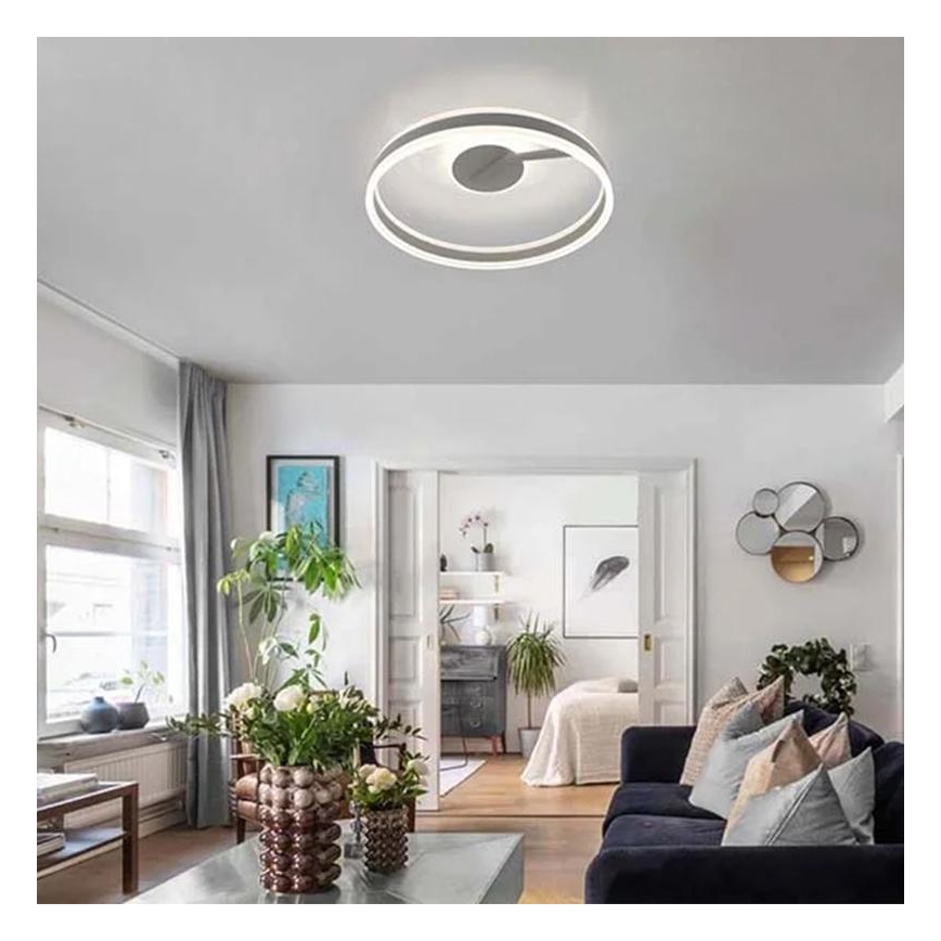 LED Stmievateľný prisadený luster LED/86W/230V 3000-6500K biela + diaľkové ovládanie