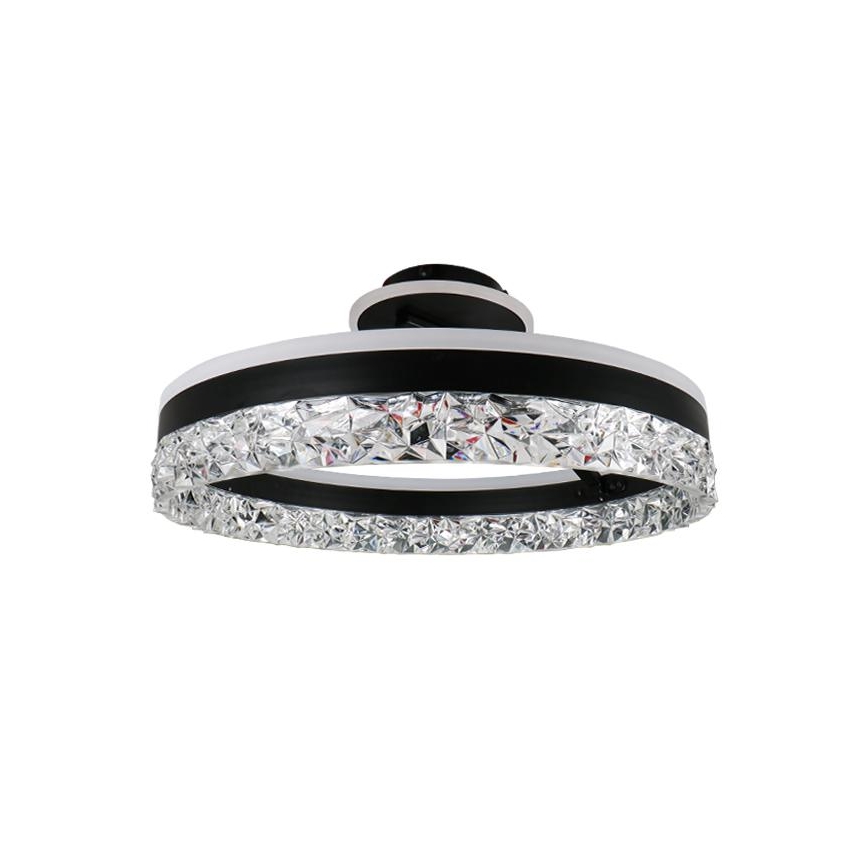 LED Stmievateľný prisadený luster LED/86W/230V 3000-6500K čierna + diaľkové ovládanie