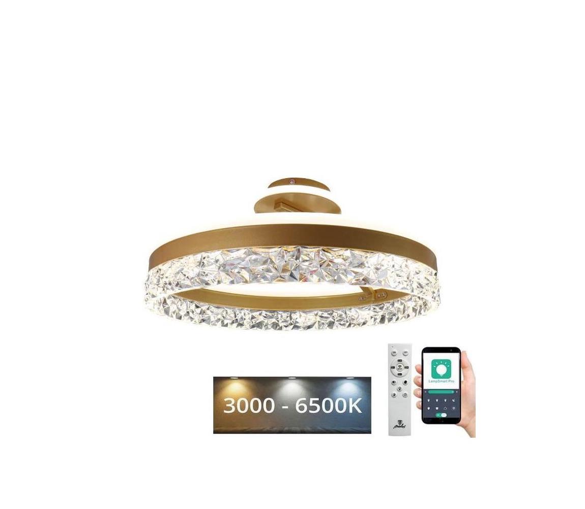 LED Stmievateľný prisadený luster LED/86W/230V 3000-6500K zlatá + diaľkové ovládanie TA1306/G