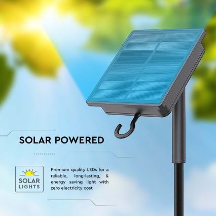 LED Stmievateľný solárny pásik LED/1,2W/3,7V 4000K IP67 1500 mAh 5m + diaľkové ovládanie