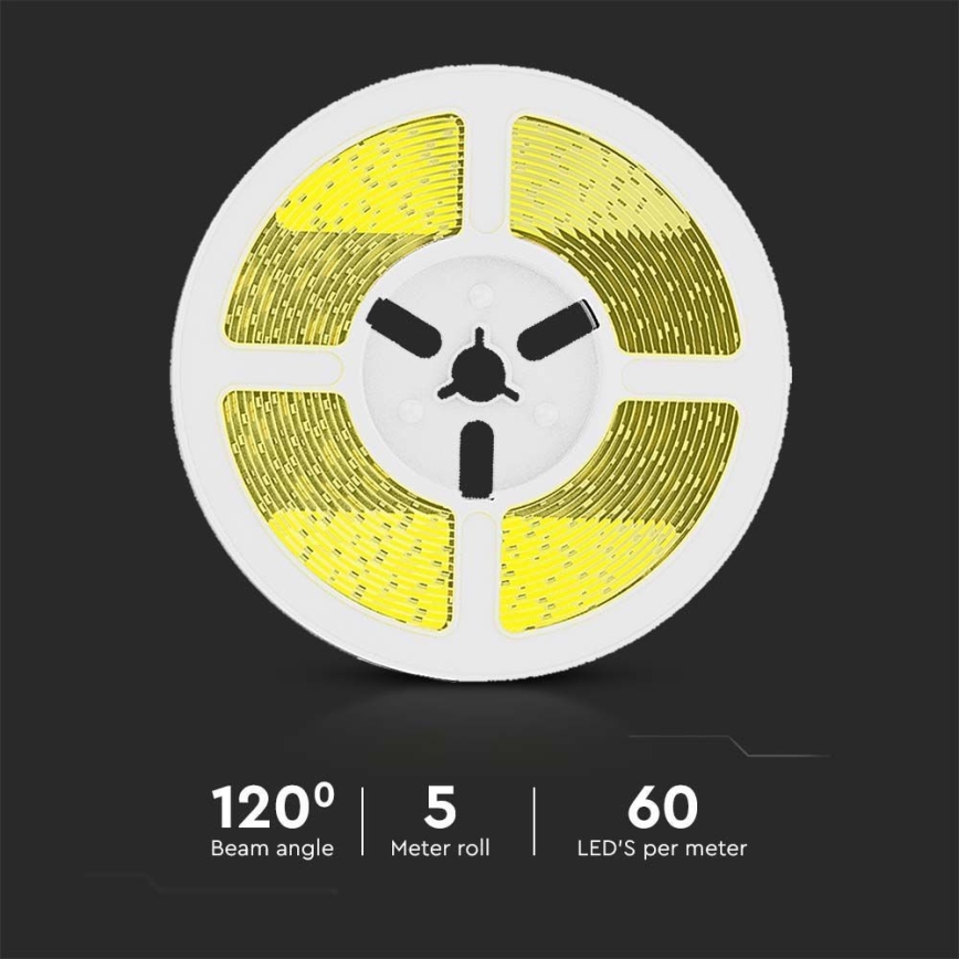 LED Stmievateľný solárny pásik LED/1,2W/3,7V 4000K IP67 1500 mAh 5m + diaľkové ovládanie
