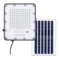 LED Stmievateľný solárny reflektor LED/100W/3,2V 4500K IP65 čierna + diaľkové ovládanie