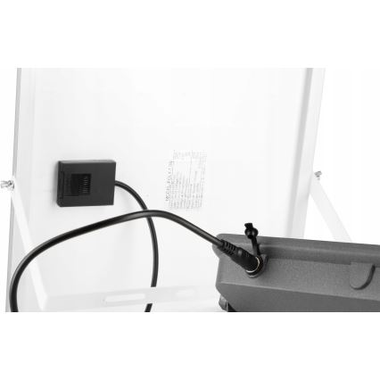 LED stmievateľný solárny reflektor 150 W, 3,2 V, 5000 K, 15000 mAh, IP65, čierny + diaľkové ovládanie