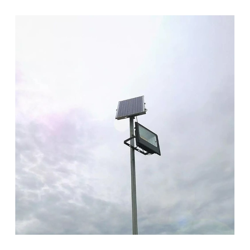 LED Stmievateľný solárny reflektor LED/16W/3,2V 4000K IP65 10000 mAh + diaľkové ovládanie