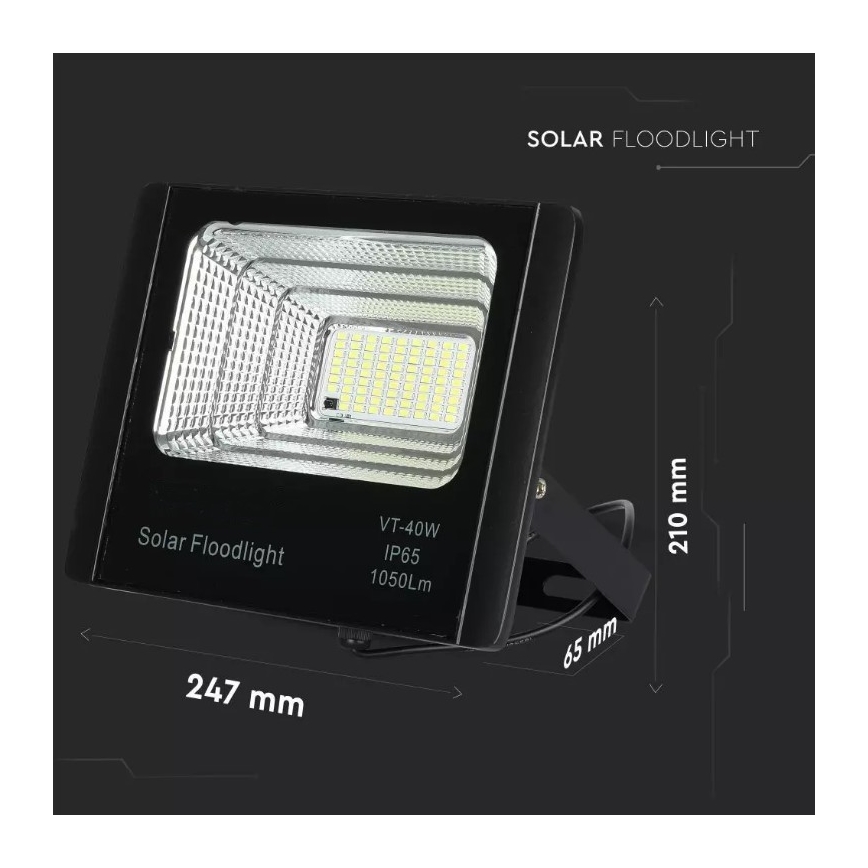 LED Stmievačná solárna reflektor LED/16W/3,2V 4000K IP65 10000 mAh + diaľkové ovládanie