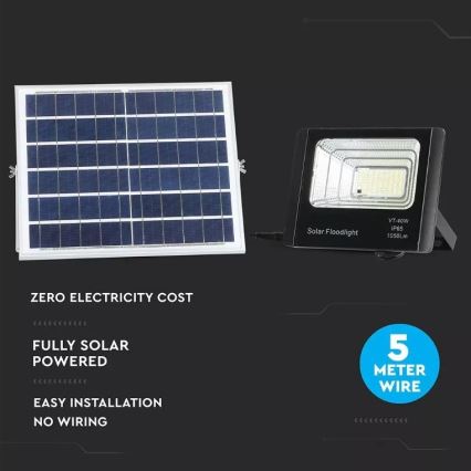 LED Stmievačná solárna reflektor LED/16W/3,2V 4000K IP65 10000 mAh + diaľkové ovládanie