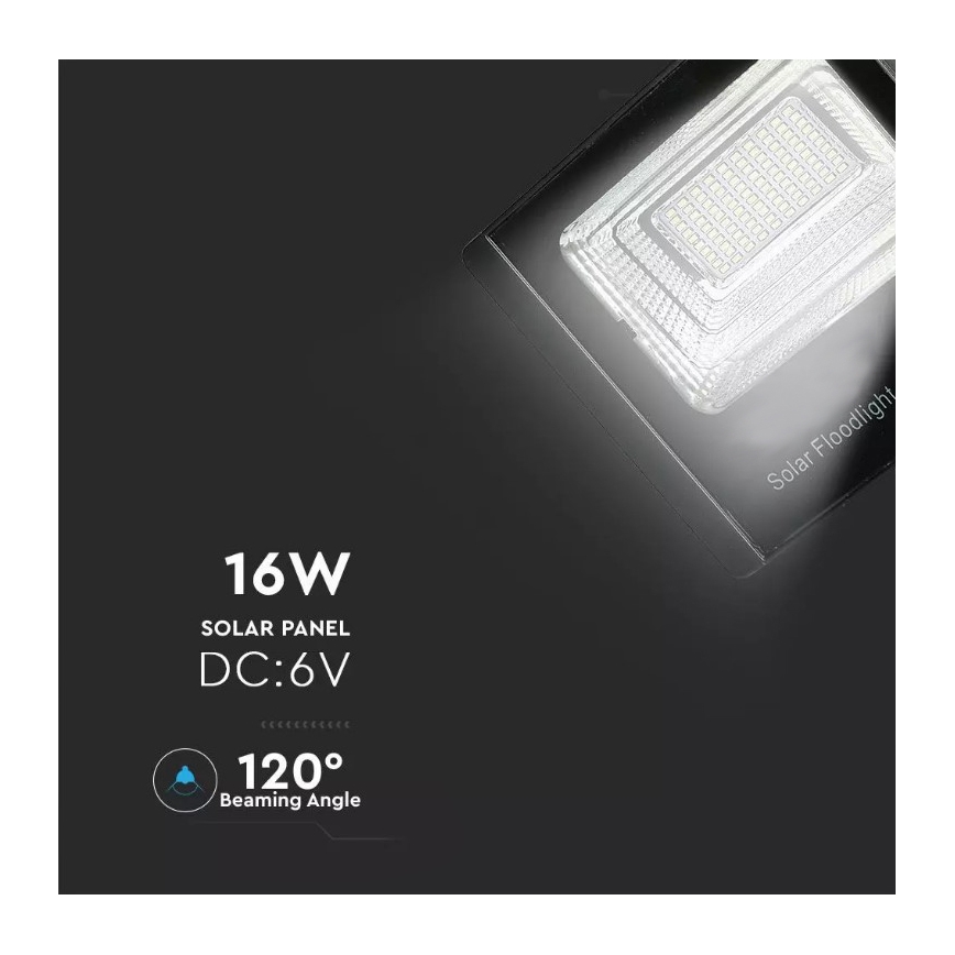 LED Stmievačná solárna reflektor LED/16W/3,2V 4000K IP65 10000 mAh + diaľkové ovládanie