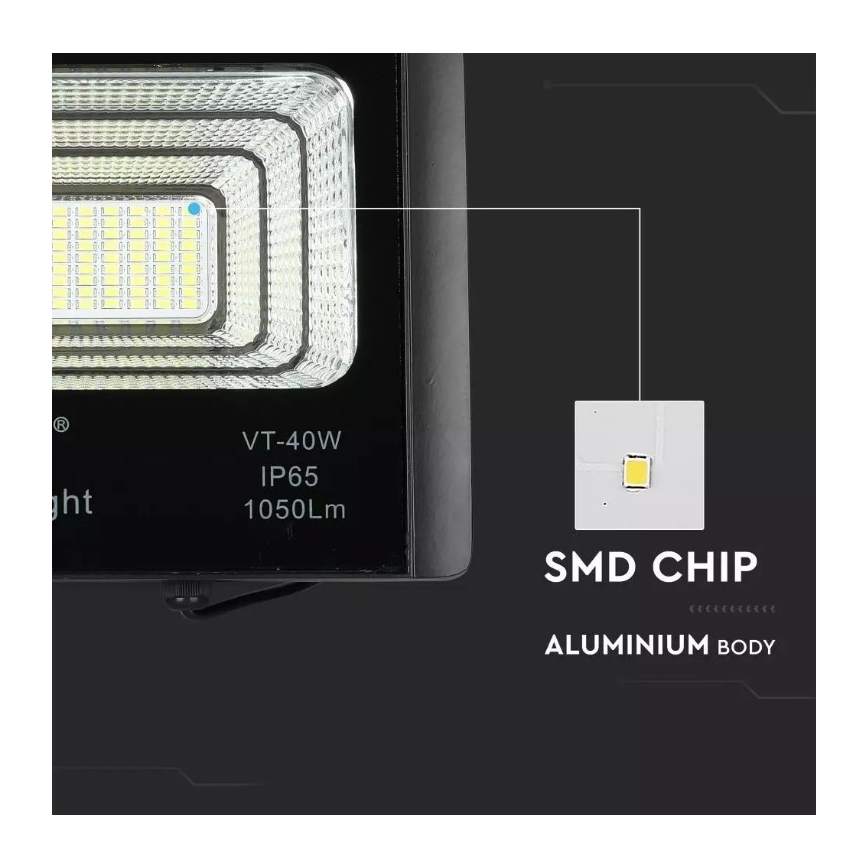 LED Stmievačná solárna reflektor LED/16W/3,2V 4000K IP65 10000 mAh + diaľkové ovládanie