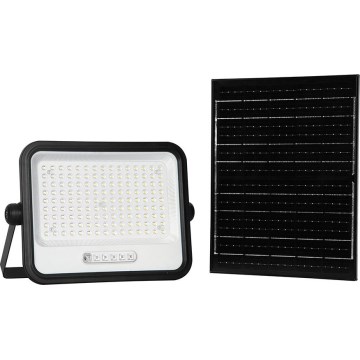 LED stmievateľný solárny reflektor LED/300W/3,2V 2000-8000K IP65 15000 mAh čierna + diaľkové ovládanie