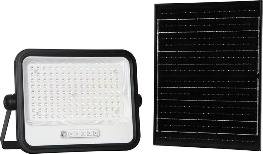 LED stmievateľný solárny reflektor LED/300W/3,2V 2000-8000K IP65 15000 mAh čierna + diaľkové ovládanie