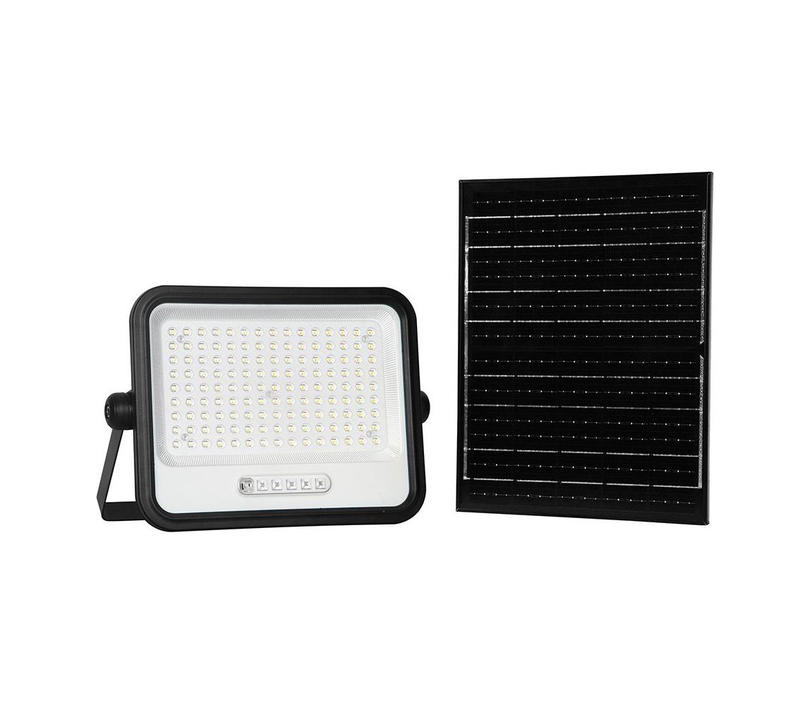 LED stmievateľný solárny reflektor LED/300W/3,2V IP65 15000 mAh čierny + diaľkové ovládanie 24085