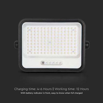 LED stmievateľný solárny reflektor LED/300W/3,2V 2000-8000K IP65 15000 mAh čierna + diaľkové ovládanie