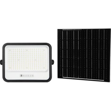 LED stmievateľný solárny reflektor LED/400W/3,2V 2000-8000K IP65 20000 mAh čierna + diaľkové ovládanie