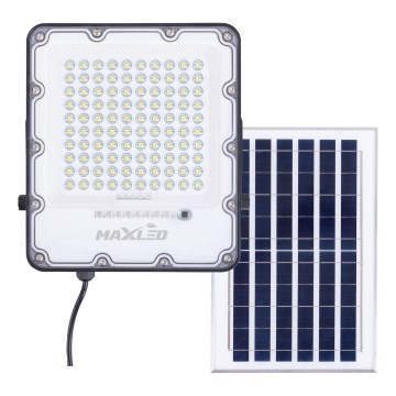 LED Stmievateľný solárny reflektor LED/50W/3,2V 4500K IP65 čierna + diaľkové ovládanie
