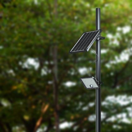 LED Stmievateľný solárny reflektor so senzorom LED/10W/3,7V 4000/6000K IP65 3600 mAh + diaľkové ovládanie