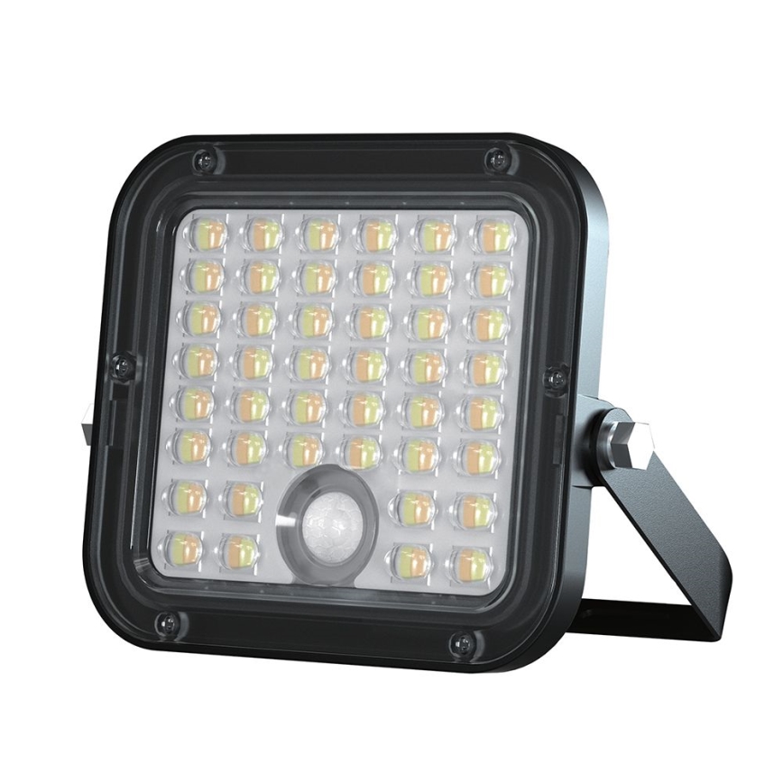 LED Stmievateľný solárny reflektor so senzorom LED/10W/3,7V 4000/6000K IP65 3600 mAh + diaľkové ovládanie