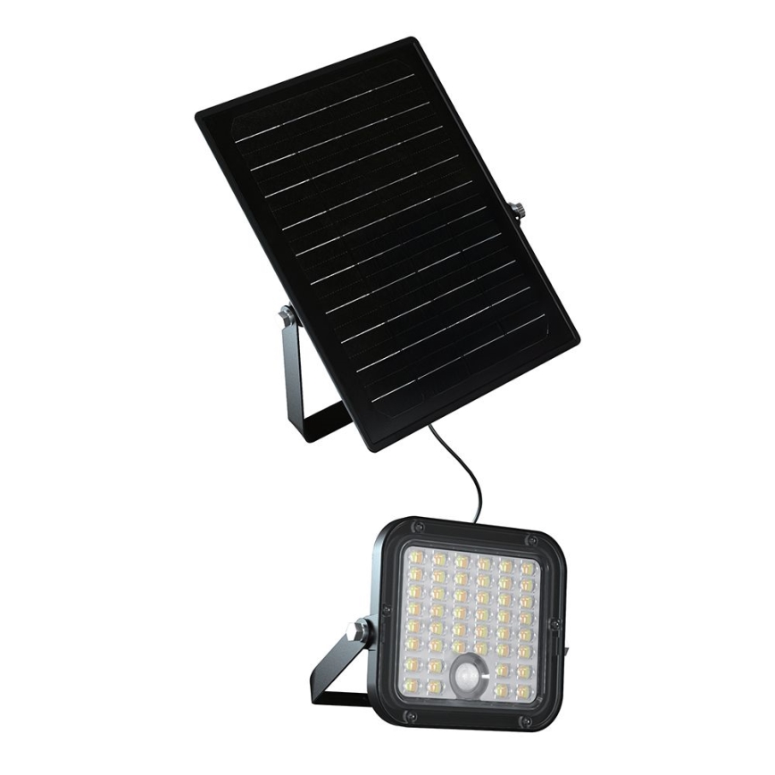 LED Stmievateľný solárny reflektor so senzorom LED/10W/3,7V 4000/6000K IP65 3600 mAh + diaľkové ovládanie