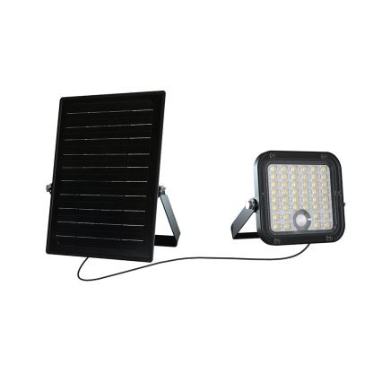 LED Stmievateľný solárny reflektor so senzorom LED/10W/3,7V 4000/6000K IP65 3600 mAh + diaľkové ovládanie